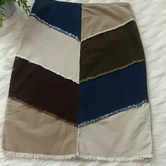 Vintage boho corduroy/denim patchwork skirt Small - Picture 7 of 7